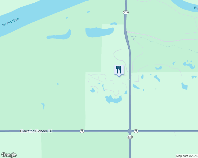 map of restaurants, bars, coffee shops, grocery stores, and more near 2643 Il Rt 178 Grand Bear in North Utica