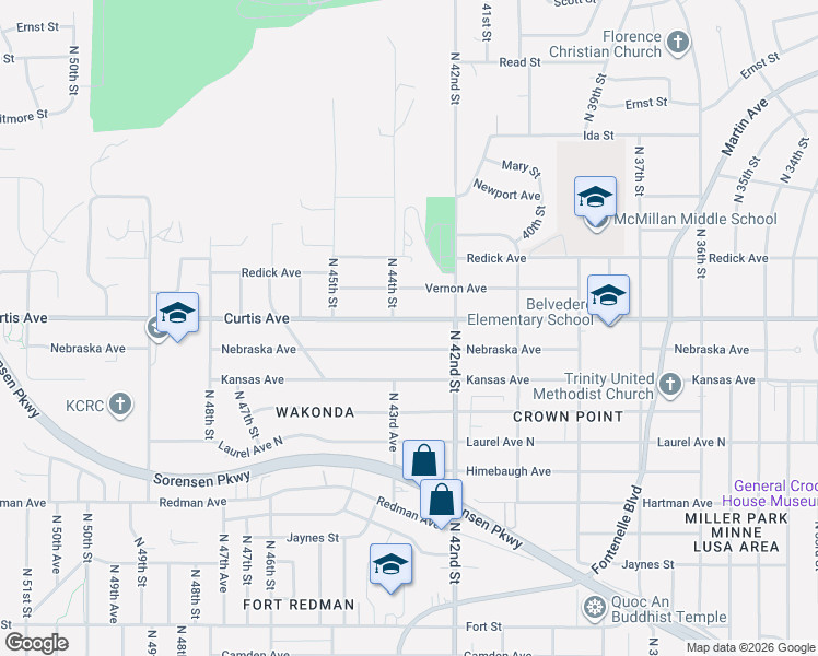 map of restaurants, bars, coffee shops, grocery stores, and more near 4236 Curtis Avenue in Omaha