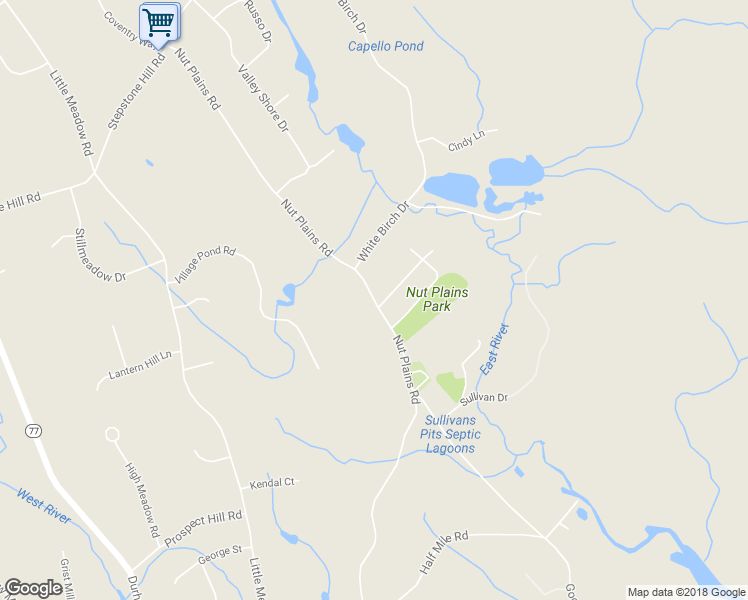 map of restaurants, bars, coffee shops, grocery stores, and more near 570 Nut Plains Road in Guilford