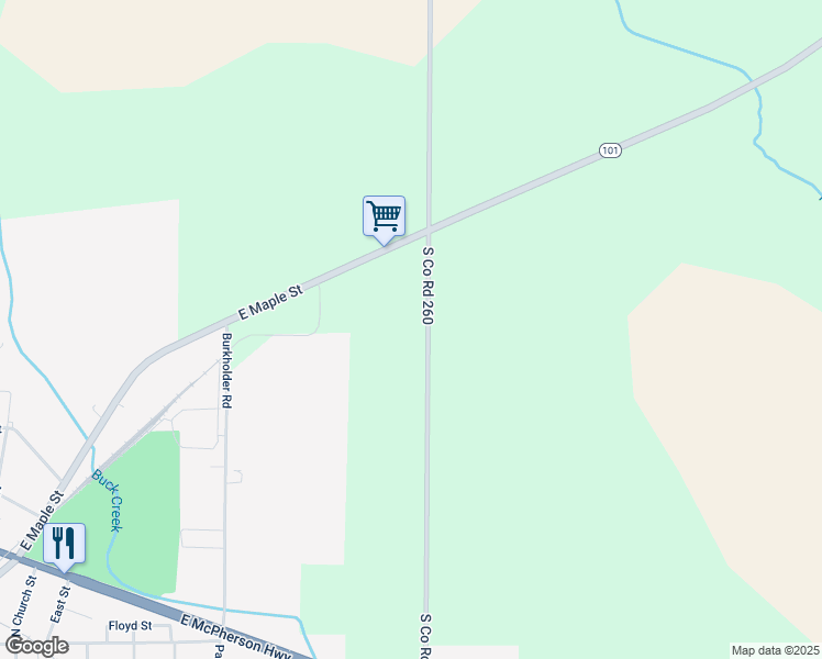 map of restaurants, bars, coffee shops, grocery stores, and more near 1050 South County Road 260 in Clyde