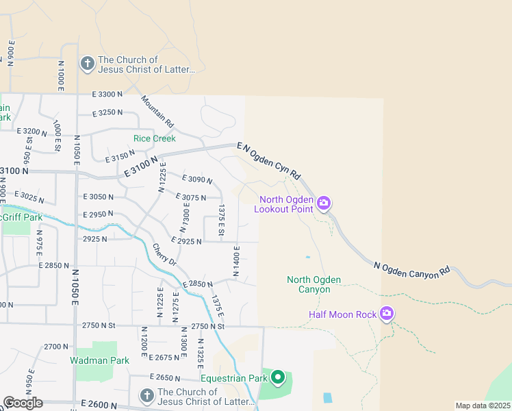 map of restaurants, bars, coffee shops, grocery stores, and more near 3033 North Mountain Road in Harrisville