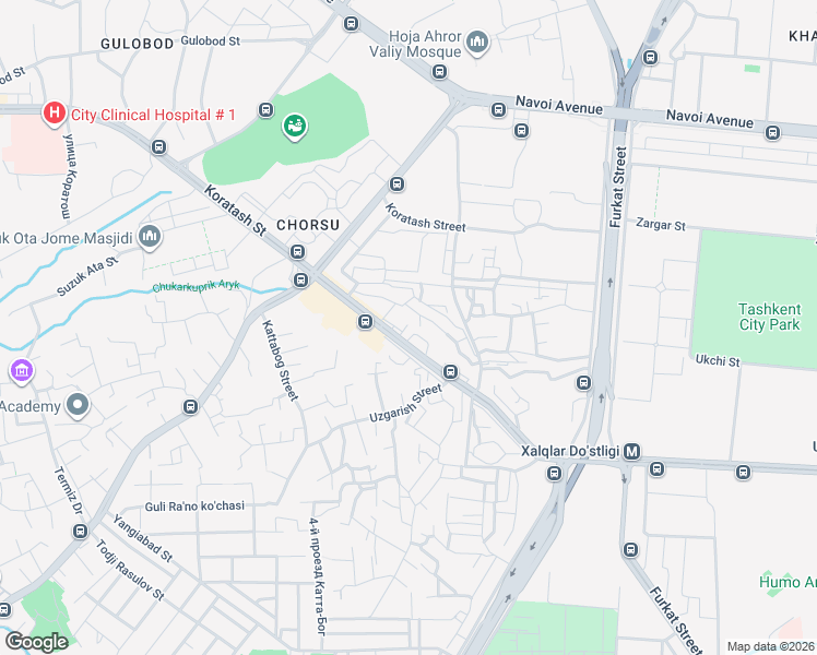 map of restaurants, bars, coffee shops, grocery stores, and more near 2 Asadulla Xo'jaev ko'chasi in Тоshkent