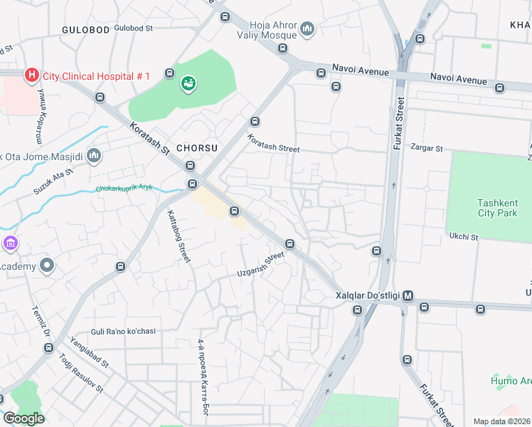 map of restaurants, bars, coffee shops, grocery stores, and more near 2 Asadulla Xo'jaev ko'chasi in Тоshkent