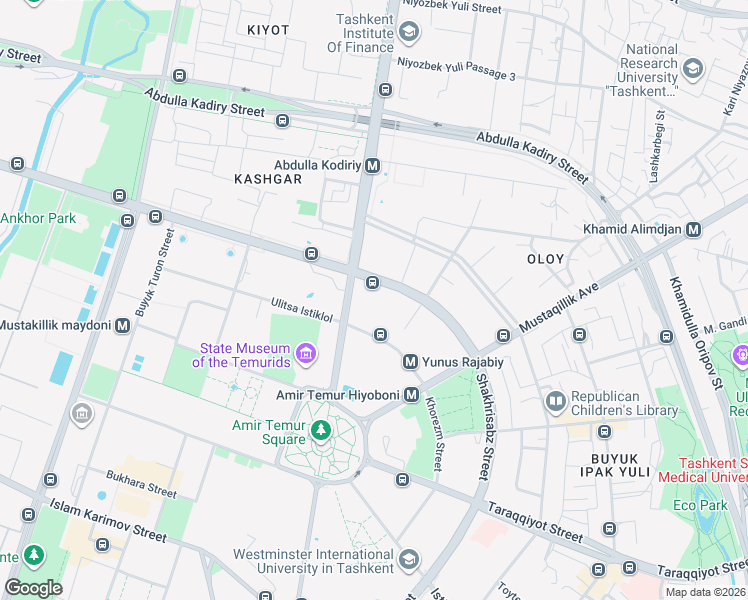map of restaurants, bars, coffee shops, grocery stores, and more near 2 Shahrisabz ko'chasi in Тоshkent