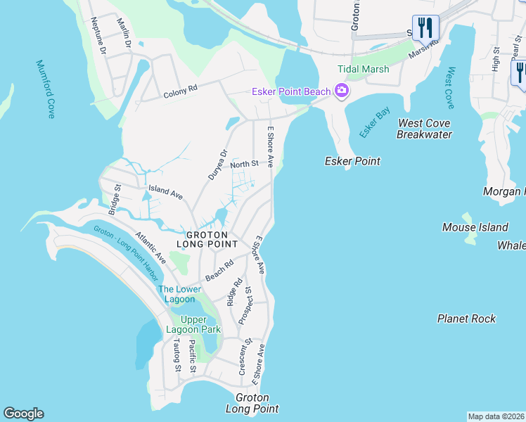 map of restaurants, bars, coffee shops, grocery stores, and more near 5 Middlefield Street in Groton