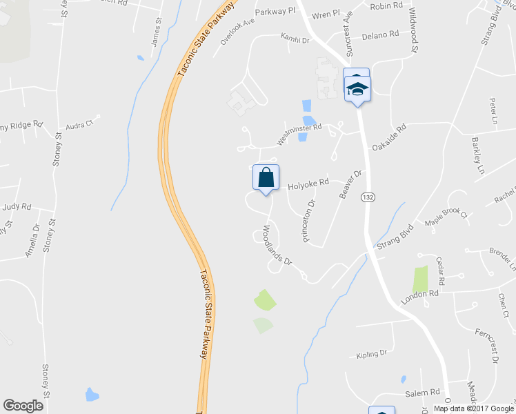 map of restaurants, bars, coffee shops, grocery stores, and more near 302 Beechwood Lane in Yorktown Heights