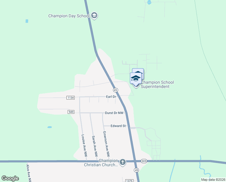 map of restaurants, bars, coffee shops, grocery stores, and more near 5985 Mahoning Avenue Northwest in Warren