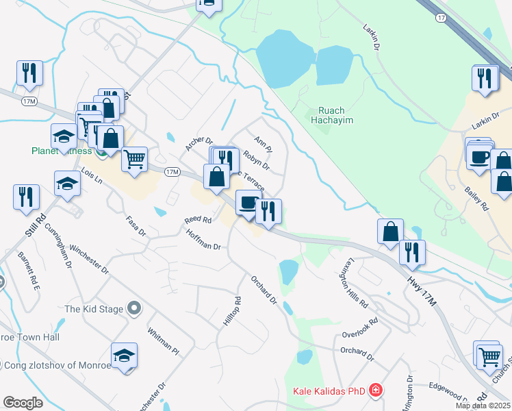 map of restaurants, bars, coffee shops, grocery stores, and more near 370 New York 17M in Monroe