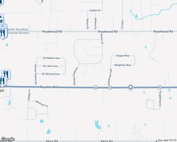 map of restaurants, bars, coffee shops, grocery stores, and more near 13911 Aspen Oval in North Royalton