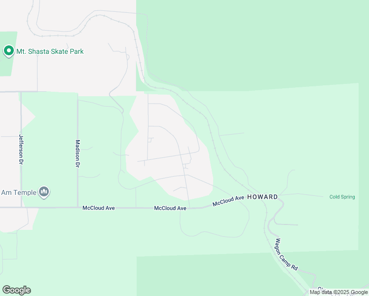 map of restaurants, bars, coffee shops, grocery stores, and more near 405 Shasta Way in Mount Shasta