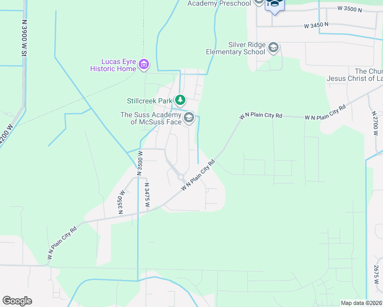 map of restaurants, bars, coffee shops, grocery stores, and more near 3054 Whispering Meadow Lane in Plain City