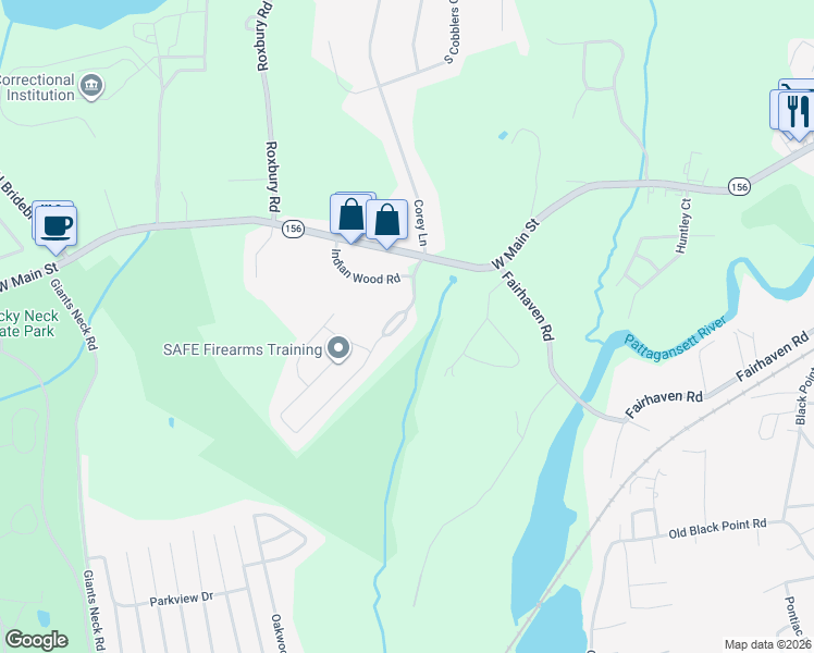 map of restaurants, bars, coffee shops, grocery stores, and more near 4 Spinnaker Drive in East Lyme