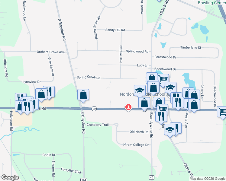 map of restaurants, bars, coffee shops, grocery stores, and more near 7915 French Drive in Northfield
