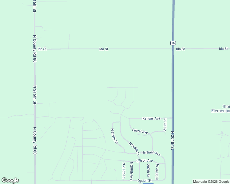 map of restaurants, bars, coffee shops, grocery stores, and more near 6310 North 204th Street in Omaha