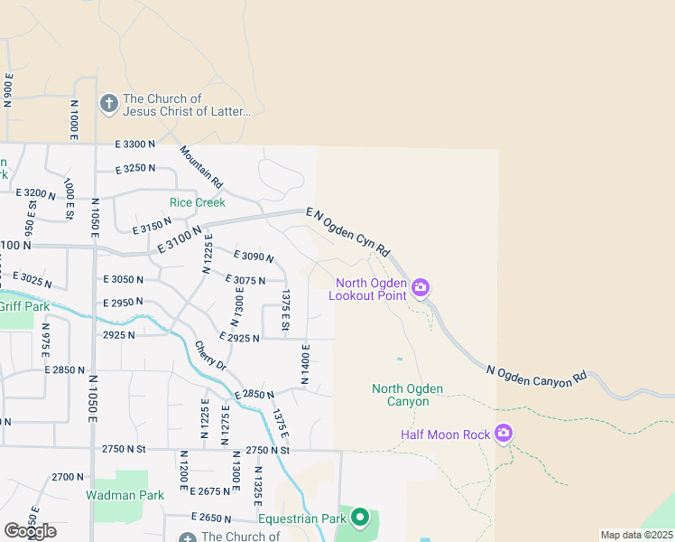 map of restaurants, bars, coffee shops, grocery stores, and more near 3082 1375 East Street in Ogden