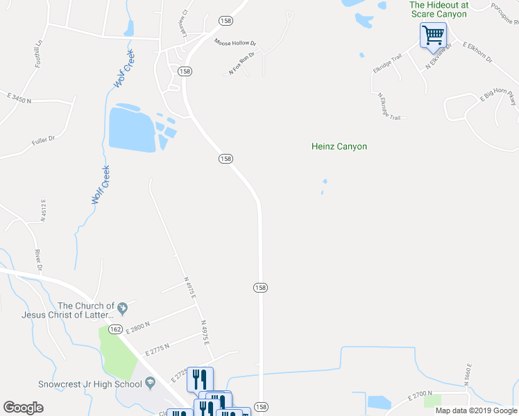 map of restaurants, bars, coffee shops, grocery stores, and more near Highway 158 in Eden