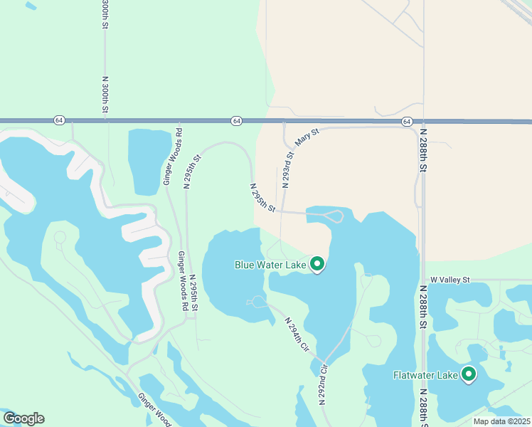 map of restaurants, bars, coffee shops, grocery stores, and more near 6415 North 295th Street in Valley