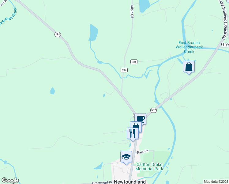 map of restaurants, bars, coffee shops, grocery stores, and more near 77 East Sterling Road in Newfoundland