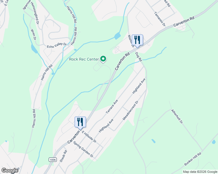 map of restaurants, bars, coffee shops, grocery stores, and more near 338 Old Carverton Rd in Back Mountain