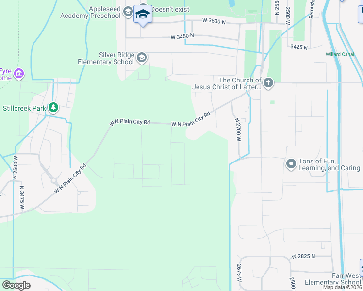 map of restaurants, bars, coffee shops, grocery stores, and more near 3219 North 2825 West in Weber County