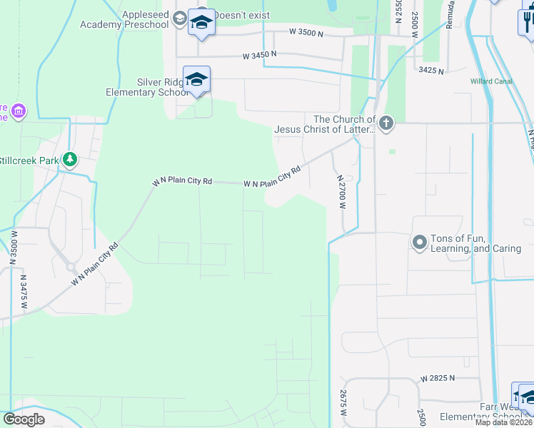 map of restaurants, bars, coffee shops, grocery stores, and more near 3222 North 2825 West in MS CITY