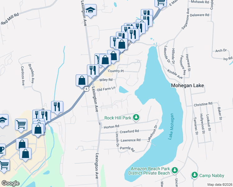 map of restaurants, bars, coffee shops, grocery stores, and more near 26 Kenneth Stuart Place in Mohegan Lake
