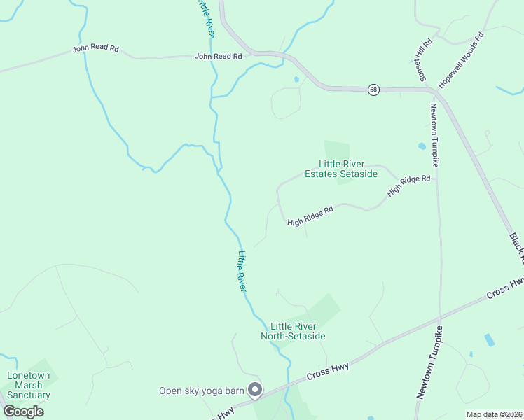 map of restaurants, bars, coffee shops, grocery stores, and more near 45 High Ridge Road in Redding