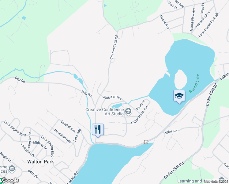 map of restaurants, bars, coffee shops, grocery stores, and more near 118 Orchard Terrace in Monroe