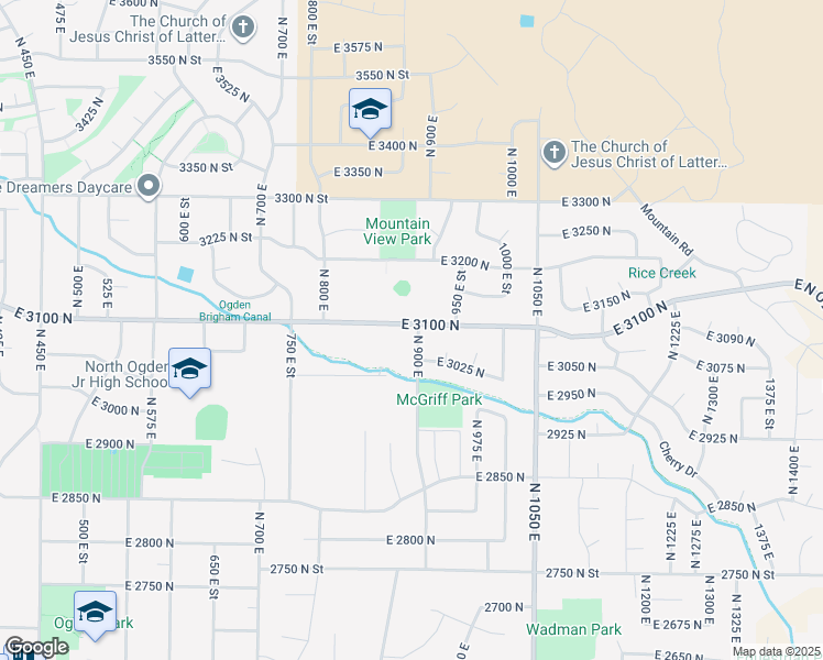 map of restaurants, bars, coffee shops, grocery stores, and more near 873 East 3100 North in Ogden