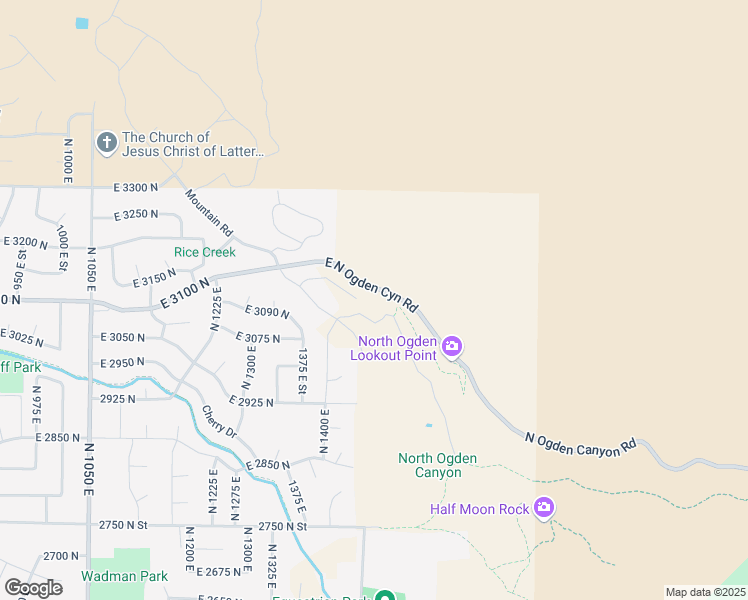 map of restaurants, bars, coffee shops, grocery stores, and more near 1472 East 3090 North in Harrisville
