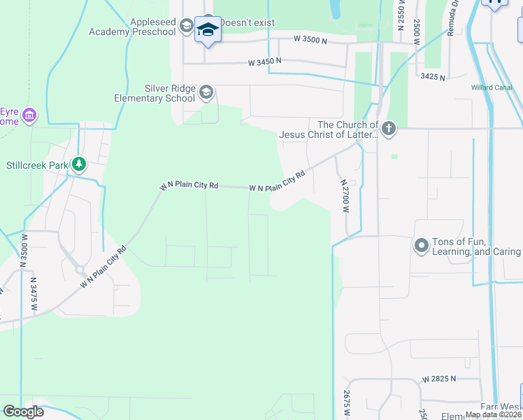 map of restaurants, bars, coffee shops, grocery stores, and more near 2856 West 3225 North in Weber County