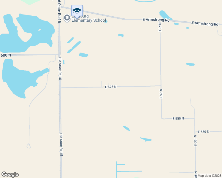 map of restaurants, bars, coffee shops, grocery stores, and more near 381 East 575 North in Warsaw