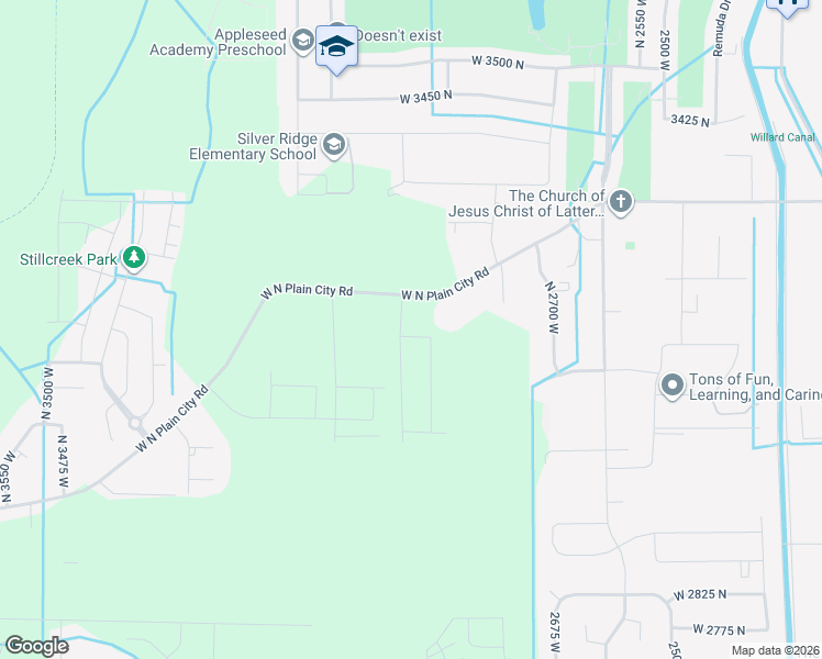map of restaurants, bars, coffee shops, grocery stores, and more near 2870 West 3225 North in Weber County