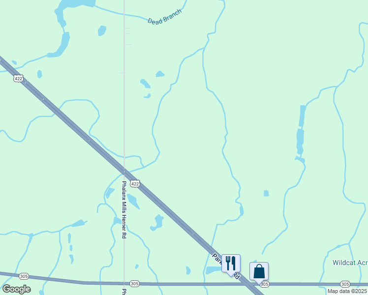 map of restaurants, bars, coffee shops, grocery stores, and more near Parkman Road in Southington