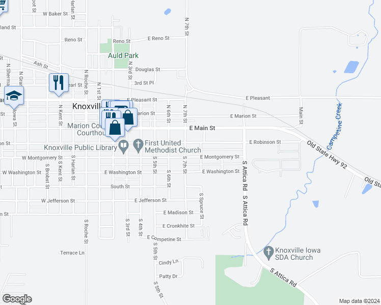 map of restaurants, bars, coffee shops, grocery stores, and more near 702 East Robinson Street in Knoxville