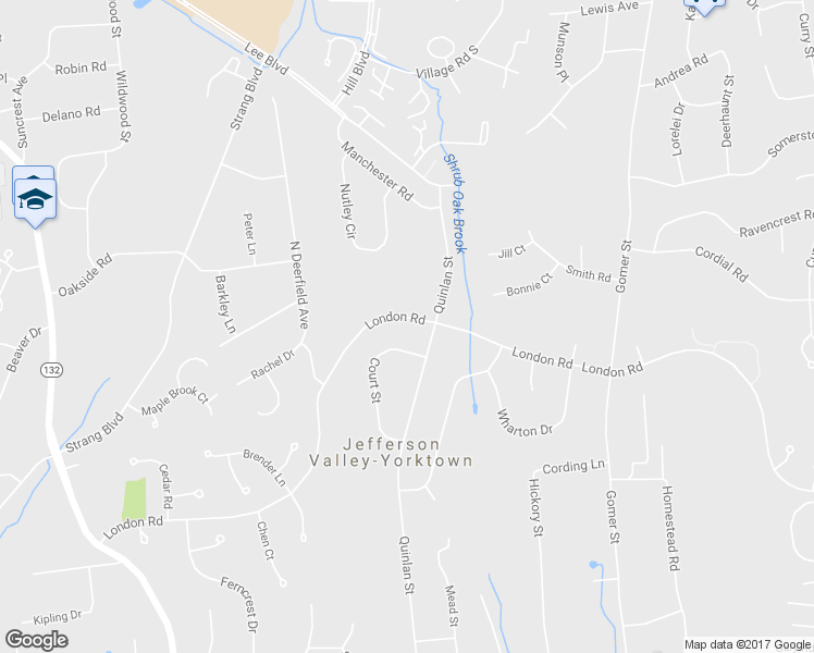 map of restaurants, bars, coffee shops, grocery stores, and more near 523 London Road in Yorktown Heights