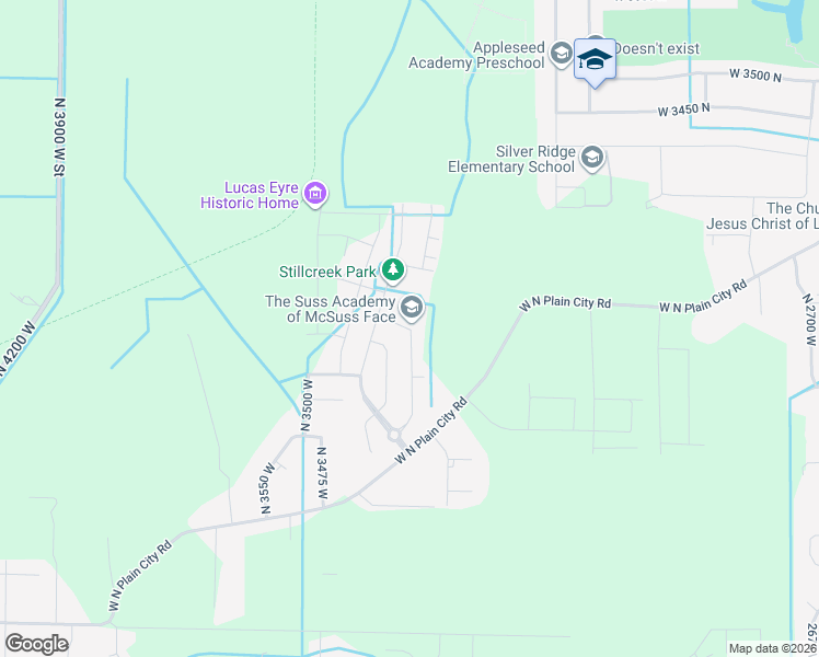map of restaurants, bars, coffee shops, grocery stores, and more near 3106 West 3150 North in Plain City