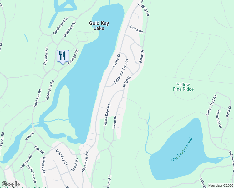 map of restaurants, bars, coffee shops, grocery stores, and more near Ridge Drive in Milford