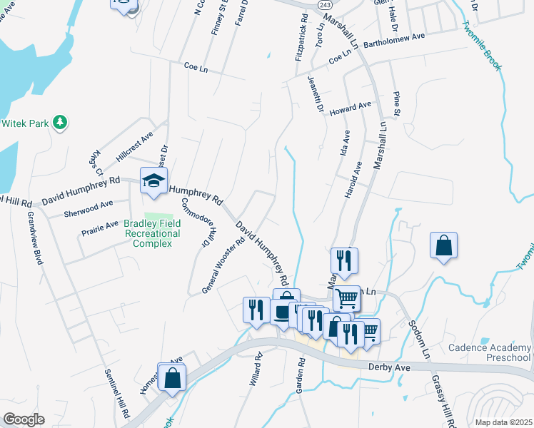 map of restaurants, bars, coffee shops, grocery stores, and more near 1 O'Sullivan Road in Derby