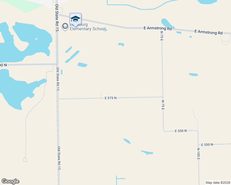 map of restaurants, bars, coffee shops, grocery stores, and more near 381-749 East 575 North in Warsaw