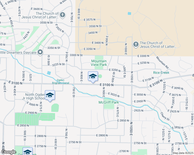map of restaurants, bars, coffee shops, grocery stores, and more near 873 East 3100 North in Ogden