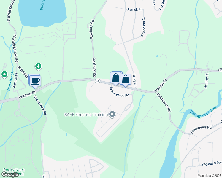 map of restaurants, bars, coffee shops, grocery stores, and more near 34 Indian Wood Road in East Lyme