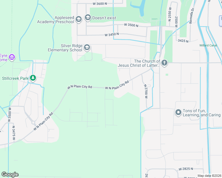 map of restaurants, bars, coffee shops, grocery stores, and more near 2849 West North Plain City Road in Plain City