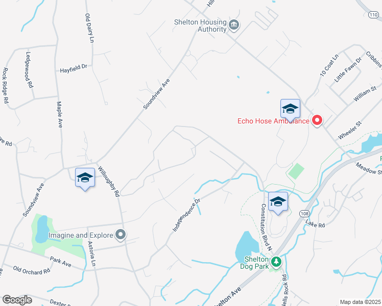 map of restaurants, bars, coffee shops, grocery stores, and more near 366 Summerfield Gardens in Shelton