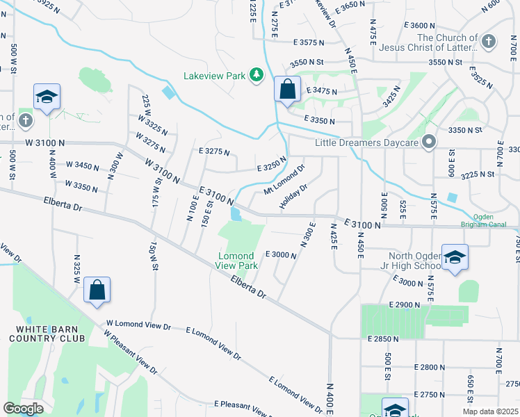 map of restaurants, bars, coffee shops, grocery stores, and more near 268 East 3100 North in Ogden