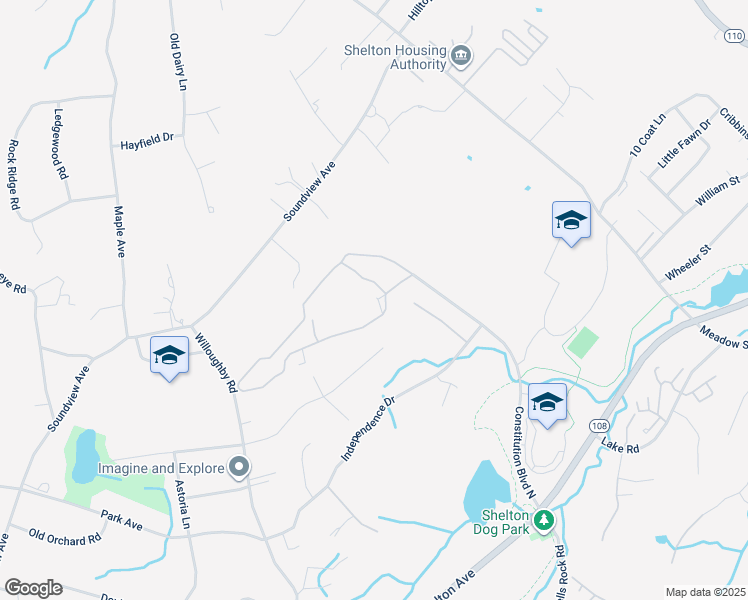 map of restaurants, bars, coffee shops, grocery stores, and more near 366 Summerfield Gardens in Shelton