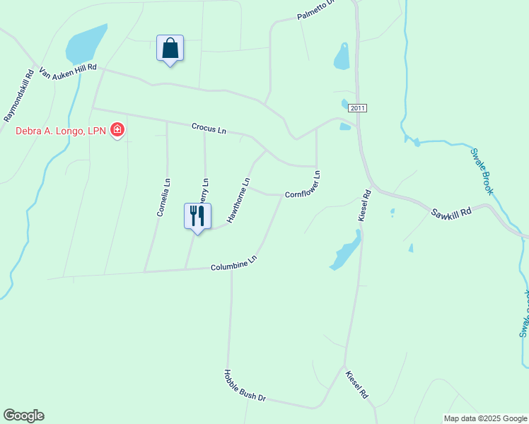 map of restaurants, bars, coffee shops, grocery stores, and more near 142 Cornflower Lane in Milford