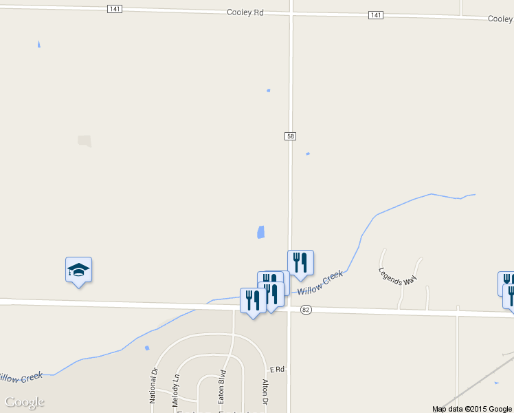 map of restaurants, bars, coffee shops, grocery stores, and more near 11690 Island Road in Grafton
