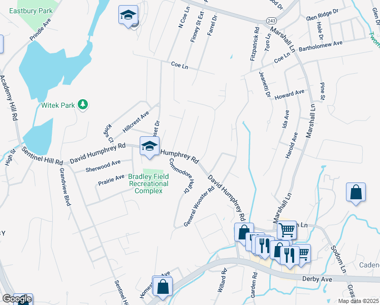 map of restaurants, bars, coffee shops, grocery stores, and more near 2 Selma Avenue in Derby