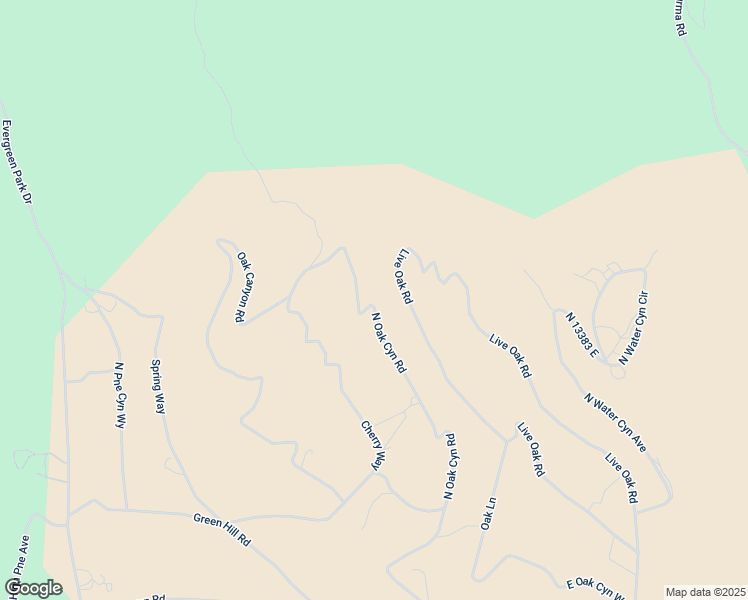 map of restaurants, bars, coffee shops, grocery stores, and more near 3344 North Oak Canyon Road in Huntsville